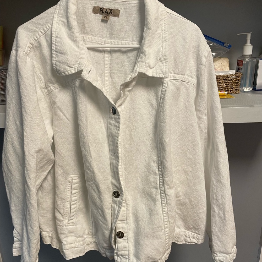 FLAX JEAN JACKET - WHITE